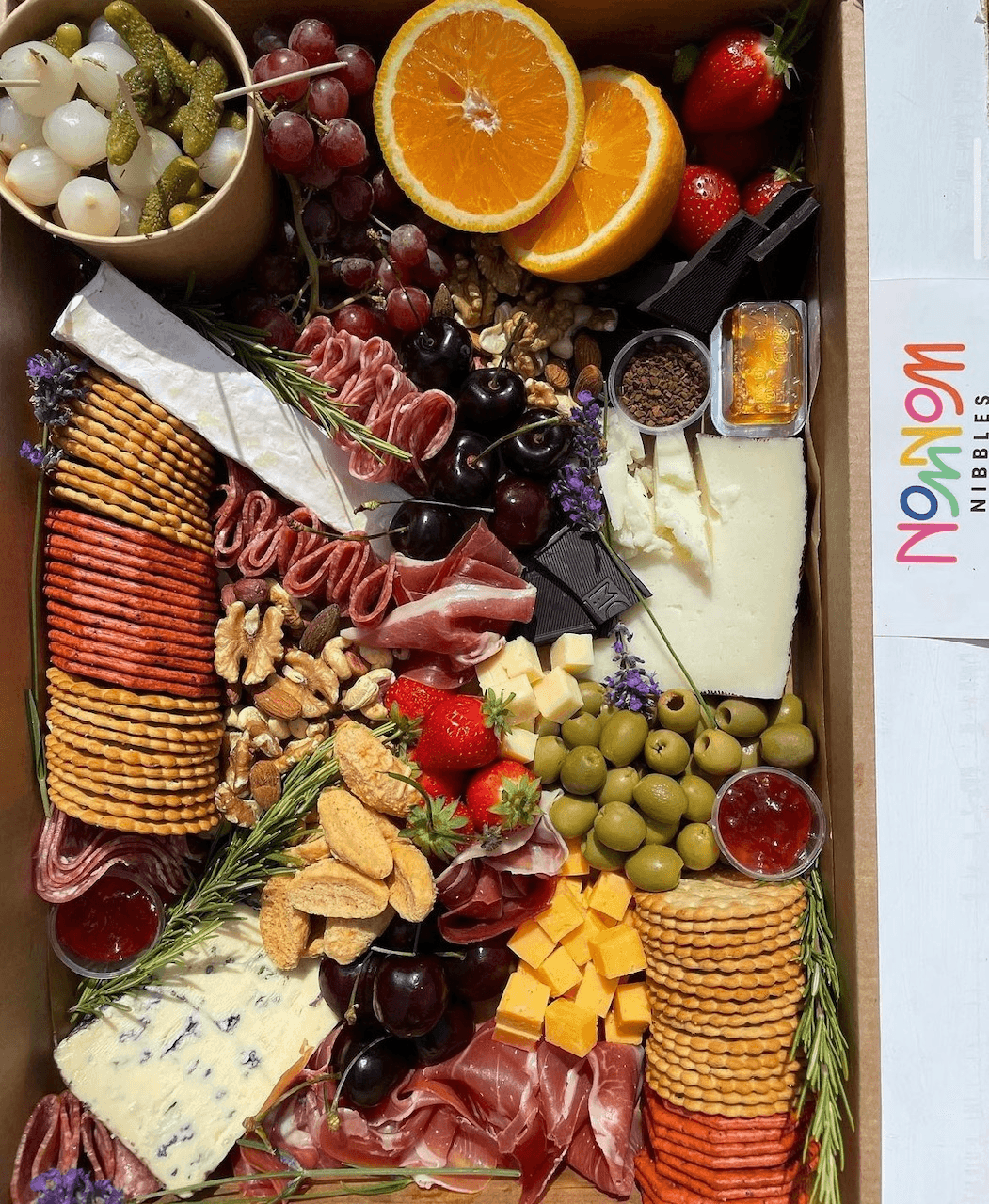 Meat and cheese nibble box